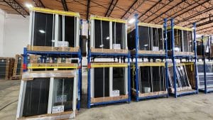 View of our inventory of impact windows and doors