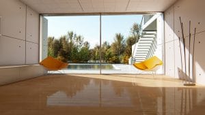 Large picture windows wall