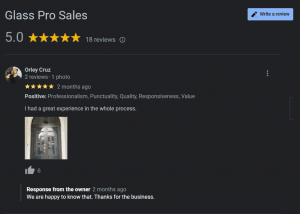 Customer review at Google My Business